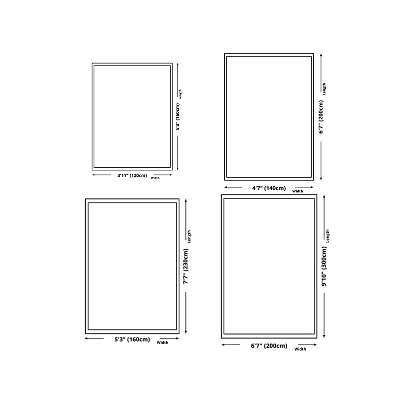 Geometric Pattern Rug Rectangle Shape Living Room Carpet Polyester Washable Area Rug