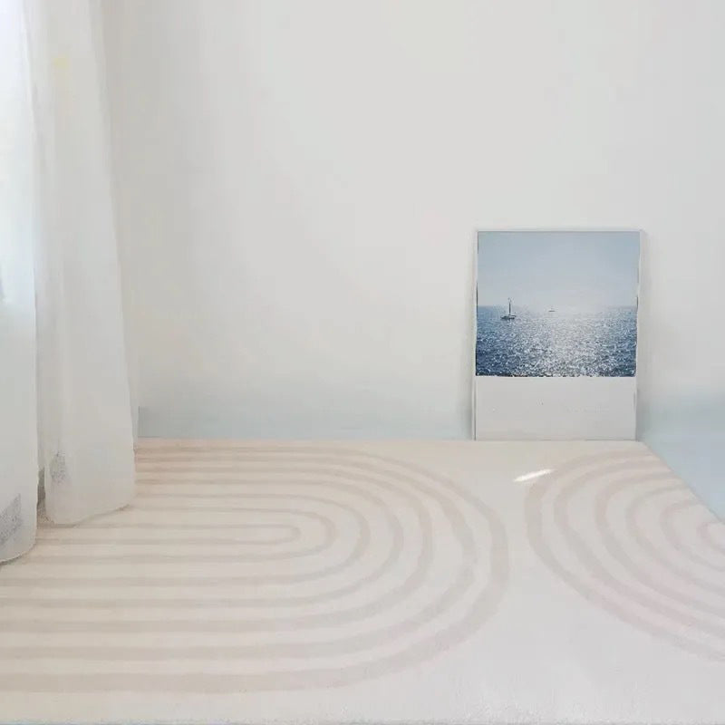 Rectangle Shape Geometric Pattern Rug Stain Resistant Loom Rug for Bedroom