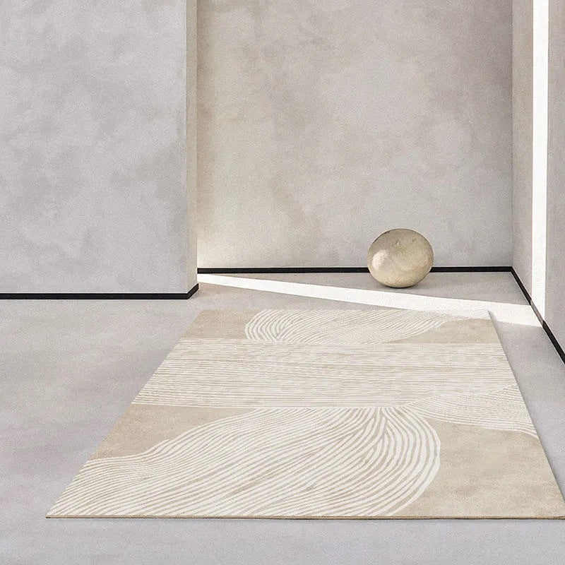 Rectangle Shape Geometric Pattern Rug Stain Resistant Loom Rug for Bedroom