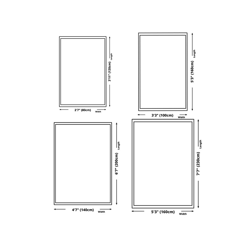 Rectangle Shape Geometric Pattern Rug Stain Resistant Loom Rug for Bedroom