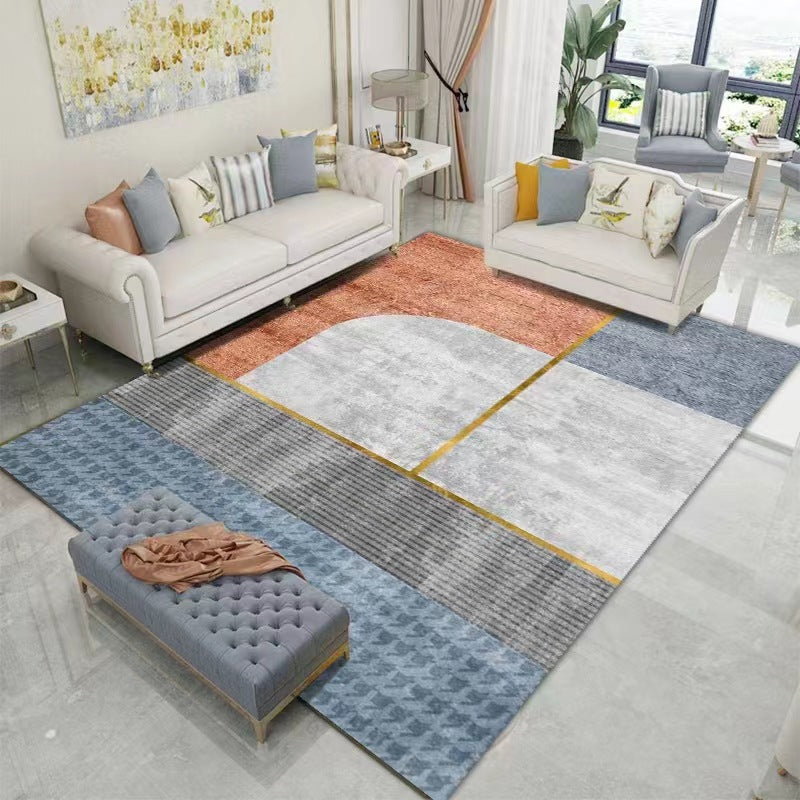 Modern Style Rug Geometric Pattern Rectangle Stain Resistant Shape Rug for Home Decor