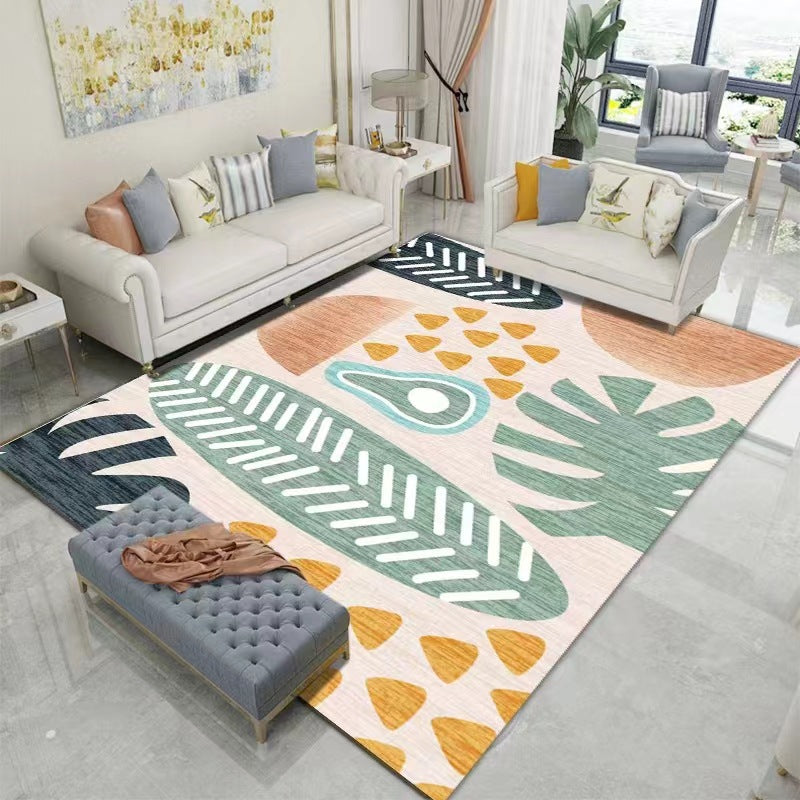 Modern Style Rug Geometric Pattern Rectangle Stain Resistant Shape Rug for Home Decor