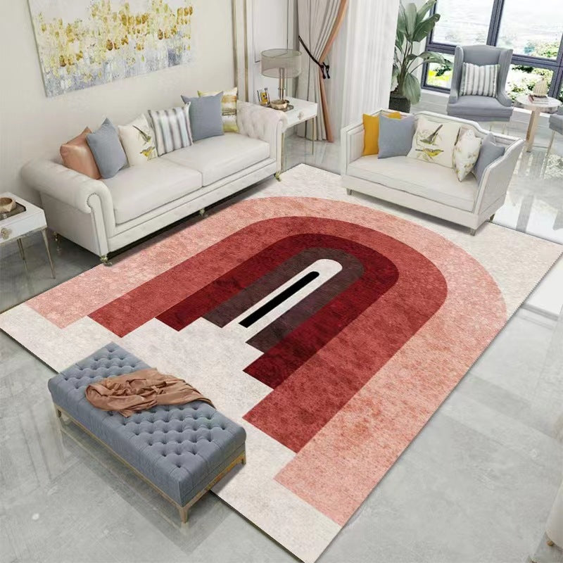 Modern Style Rug Geometric Pattern Rectangle Stain Resistant Shape Rug for Home Decor