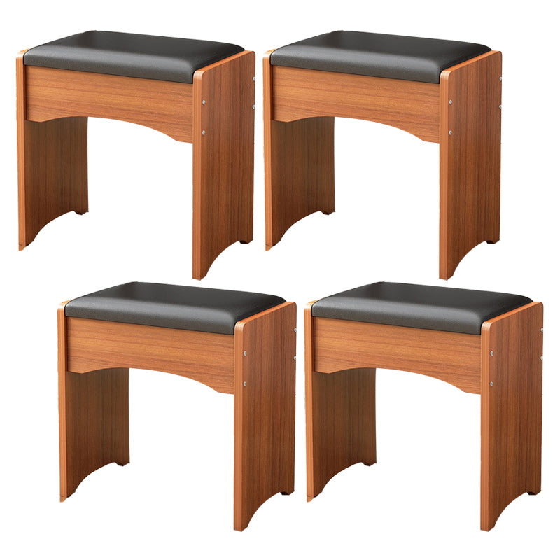 Modern Ottoman Pure Color Rectangle Upholstered Wood Frame Fade Resistant Pouf