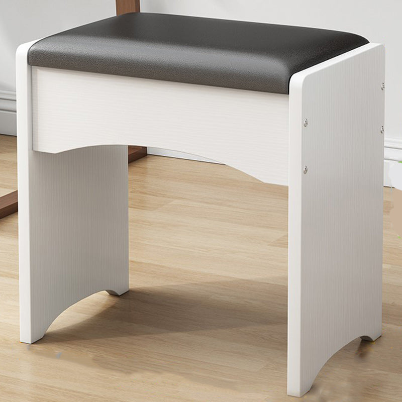 Modern Ottoman Pure Color Rectangle Upholstered Wood Frame Fade Resistant Pouf