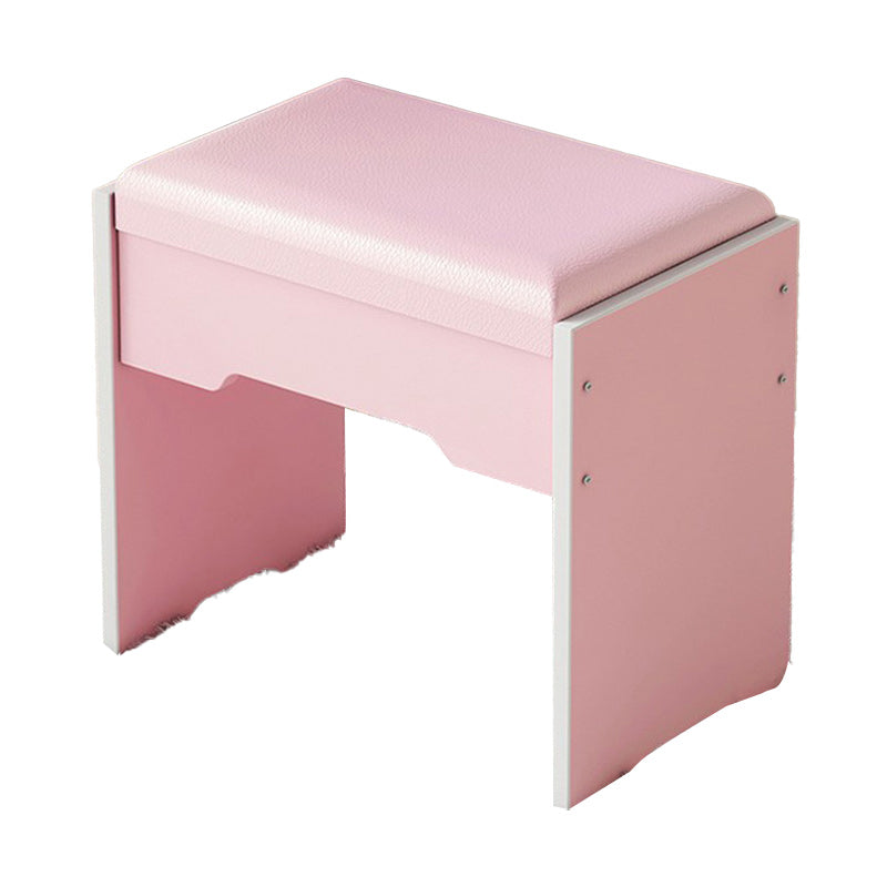 Modern Ottoman Pure Color Rectangle Upholstered Wood Frame Fade Resistant Pouf