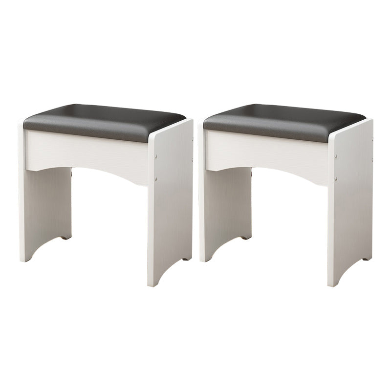 Modern Ottoman Pure Color Rectangle Upholstered Wood Frame Fade Resistant Pouf