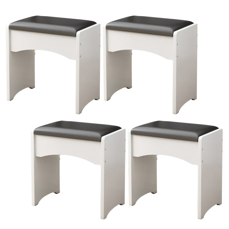 Modern Ottoman Pure Color Rectangle Upholstered Wood Frame Fade Resistant Pouf