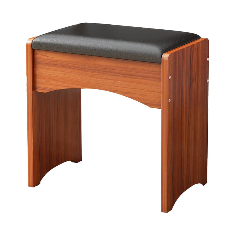 Modern Ottoman Pure Color Rectangle Upholstered Wood Frame Fade Resistant Pouf