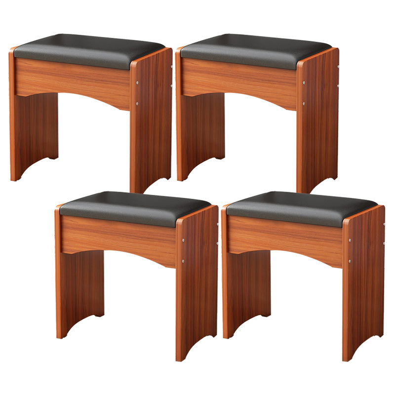 Modern Ottoman Pure Color Rectangle Upholstered Wood Frame Fade Resistant Pouf