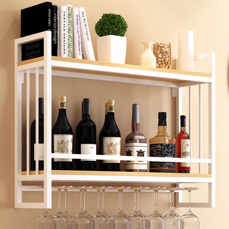 Metal Wall Mounted Wine Glass Stemware Rack Holder Industrial Wine Rack Kit