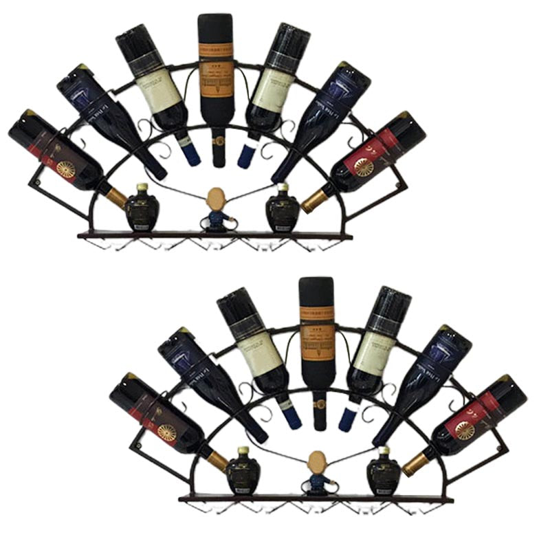 Industrial Wall Mounted Bottle Wine Rack Metal Wine Rack Bottle in Brass