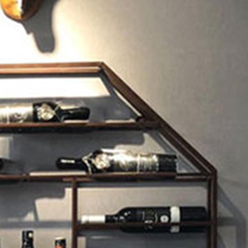 Industrial Wall Mounted Bottle Wine Rack Metal Wine Rack Bottle in Brass