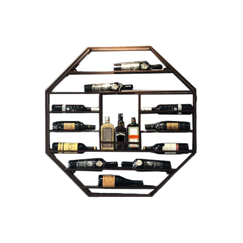 Industrial Wall Mounted Bottle Wine Rack Metal Wine Rack Bottle in Brass