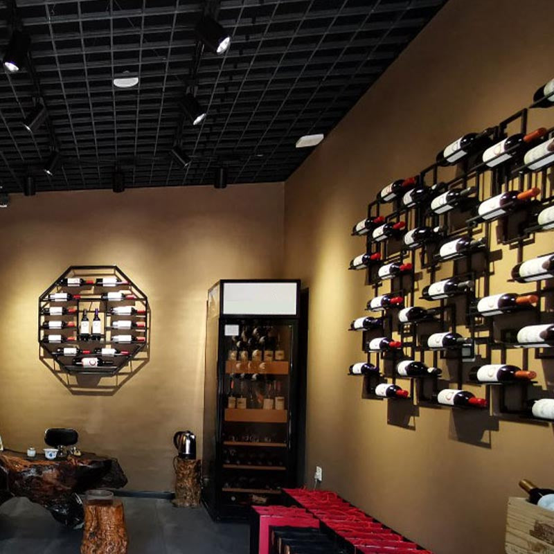 Industrial Wall Mounted Bottle Wine Rack Metal Wine Rack Bottle in Brass