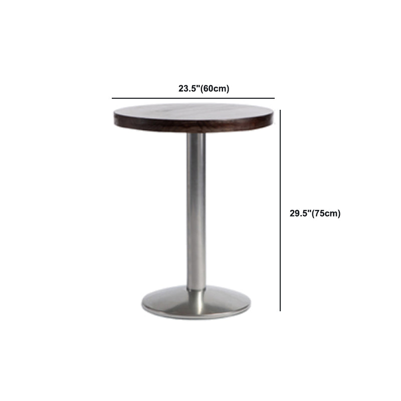 1/2/3 Pieces Industrial Pub Table Set Silver and Brown Bar Table and Stools