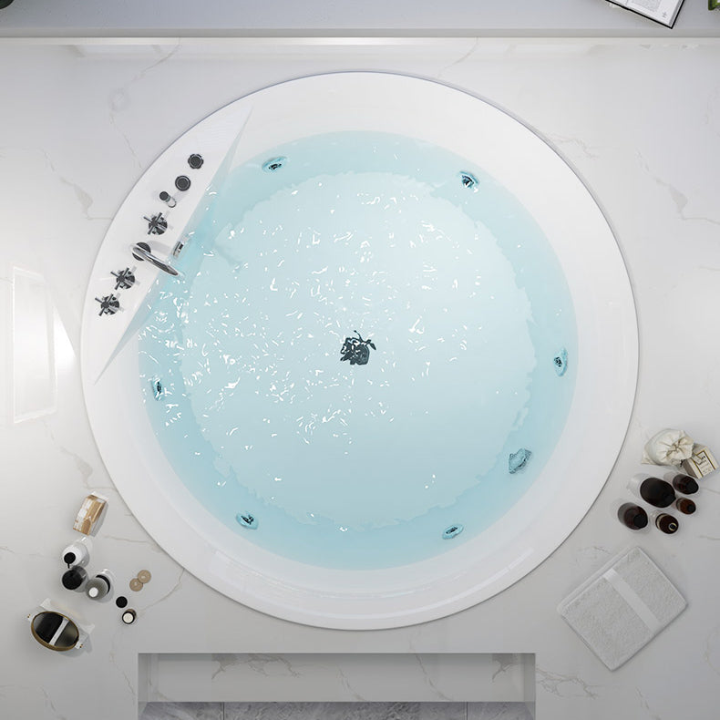 Modern White Acrylic Bath Tub Round Drop-in Bathtub for Home