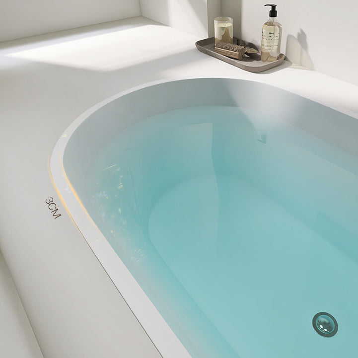 Modern Oval Drop-in Bath Tub 23.22" H White Acrylic Bathtub for Home