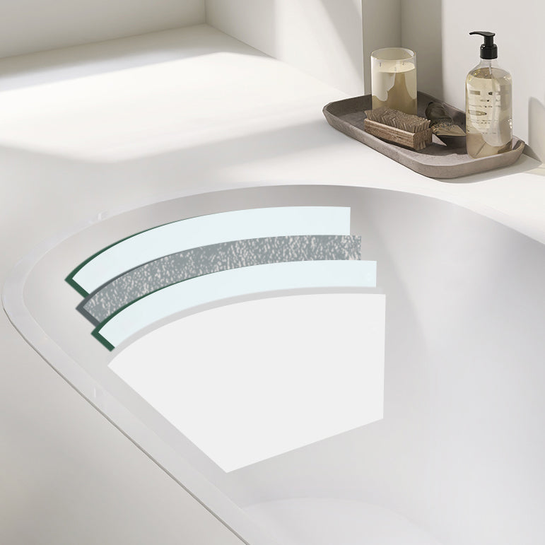Modern Oval Drop-in Bath Tub 23.22" H White Acrylic Bathtub for Home