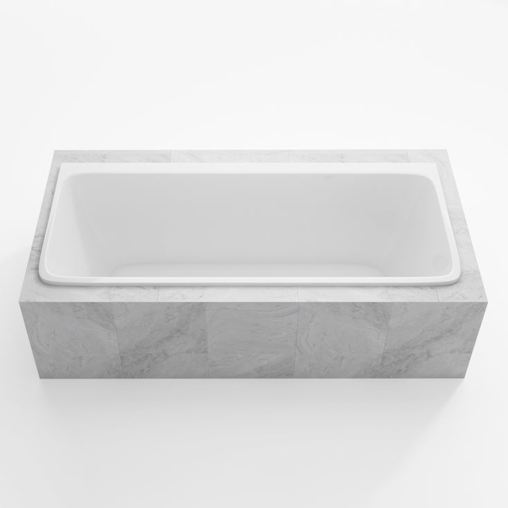Modern Rectangular Drop-in Bathtub Acrylic White Bath Tub for Home