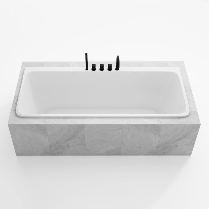 Modern Rectangular Drop-in Bathtub Acrylic White Bath Tub for Home