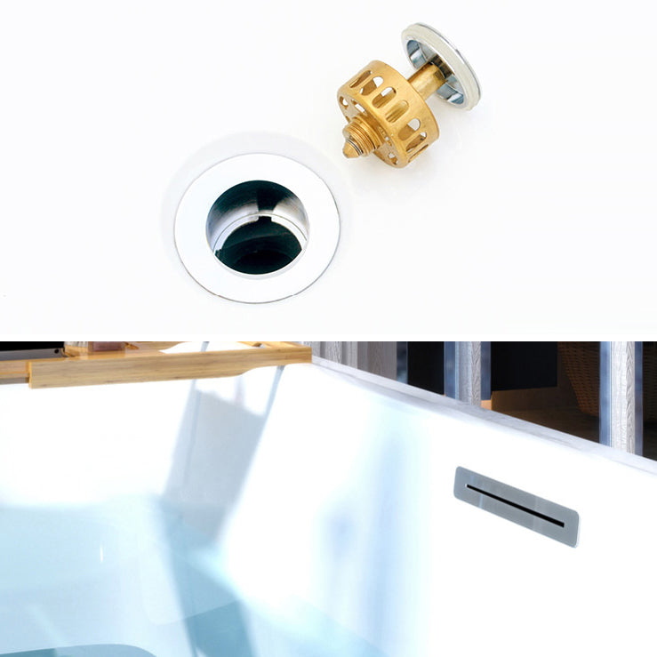 Modern Rectangular Drop-in Bathtub Acrylic White Bath Tub for Home