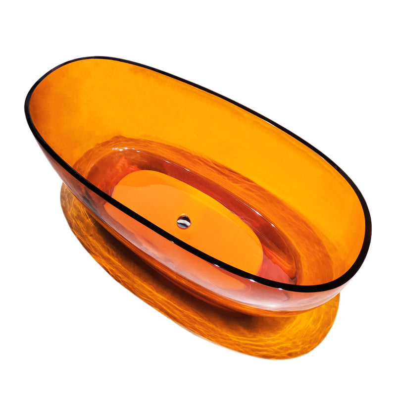 Modern Soaking Freestanding Tub Colorful Oval Bathtub for Home