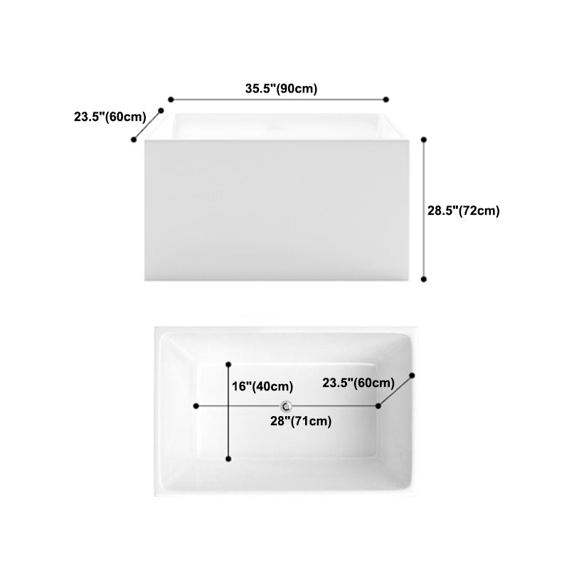Modern Acrylic Alcove Bathtub Rectangular Matte Bath Tub for Home
