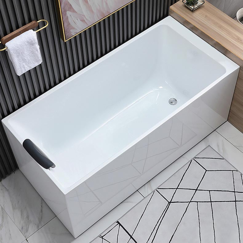 Modern Rectangular Bath Tub Acrylic Alcove Tub for Home in White