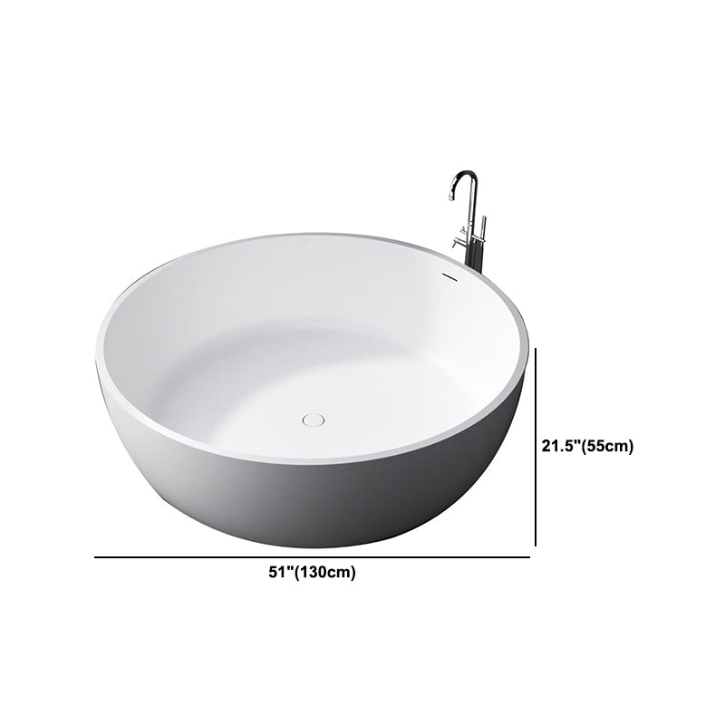Modern Artificial White Stone Tub Round Freestanding Bathtub