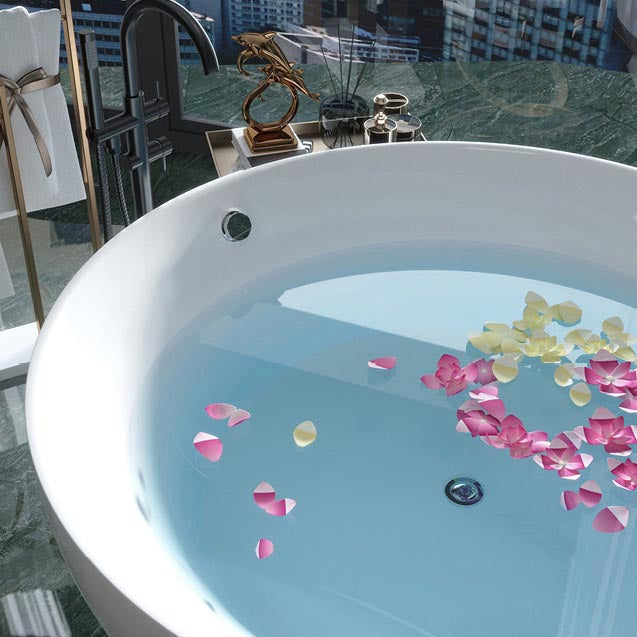 Modern Acrylic Bathtub Round Freestanding Tub for Home and Hotel