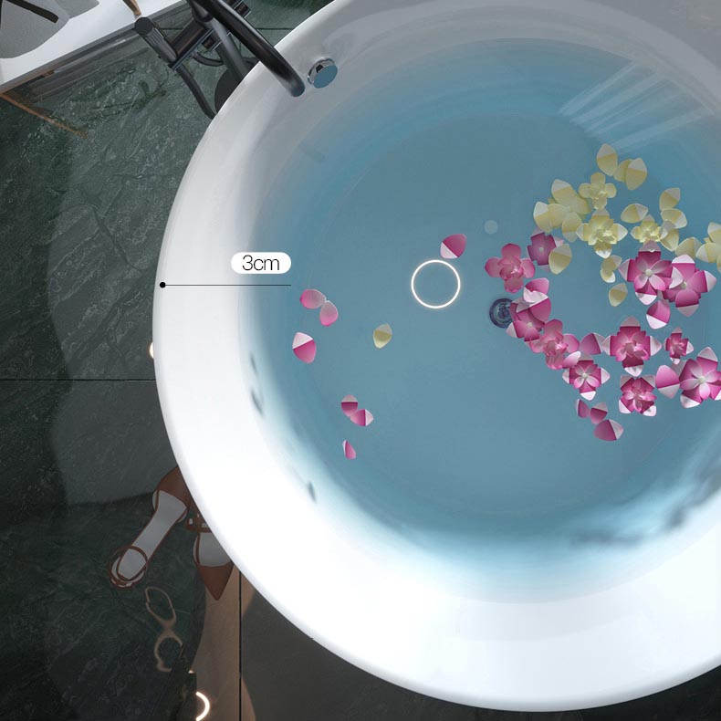 Modern Acrylic Bathtub Round Freestanding Tub for Home and Hotel