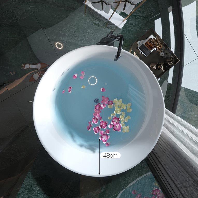 Modern Acrylic Bathtub Round Freestanding Tub for Home and Hotel