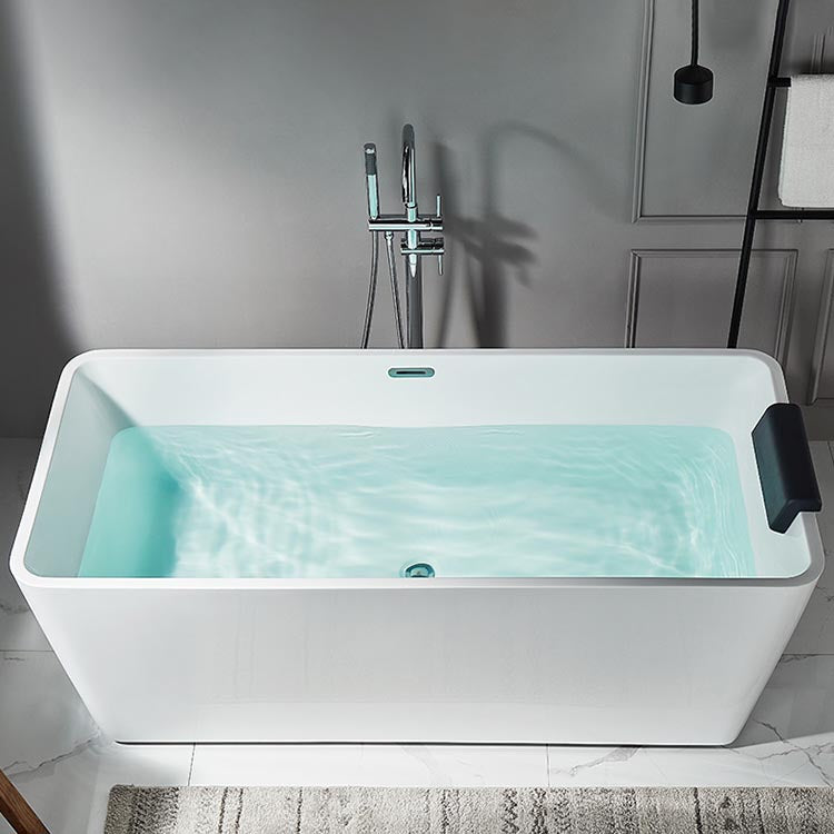 Modern Acrylic Home Bathtub Rectangular Freestanding Bath Tub in White