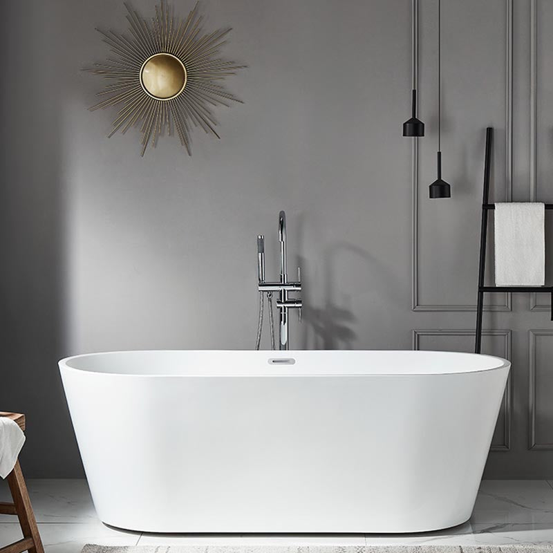 Modern Freestanding Bathtub White Acrylic Bath Tub for Home and Hotel