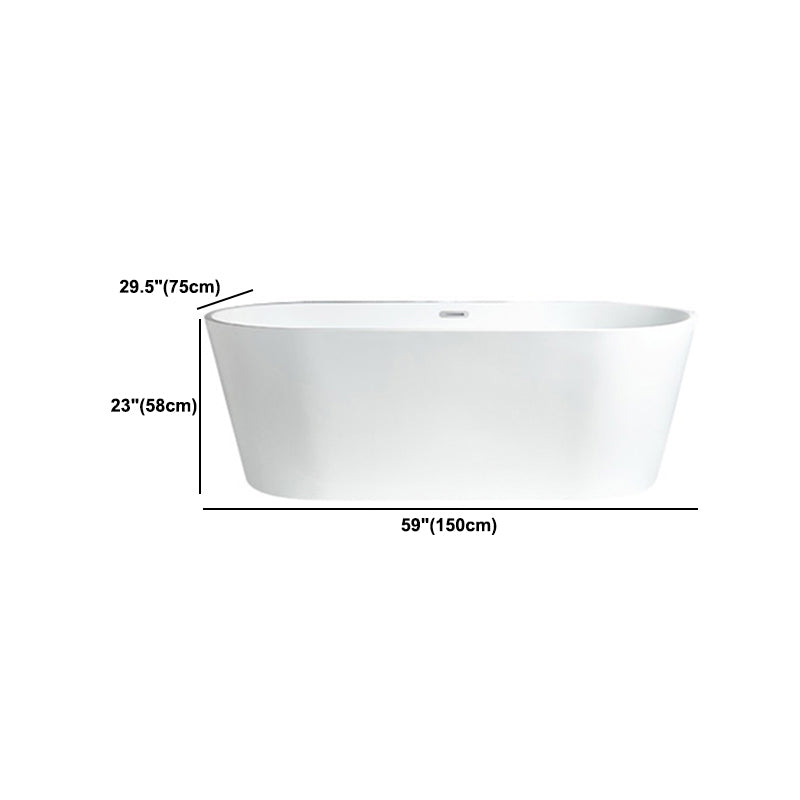 Modern Freestanding Bathtub White Acrylic Bath Tub for Home and Hotel