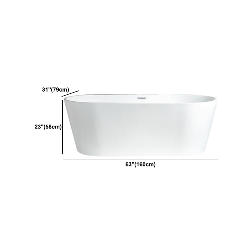 Modern Freestanding Bathtub White Acrylic Bath Tub for Home and Hotel