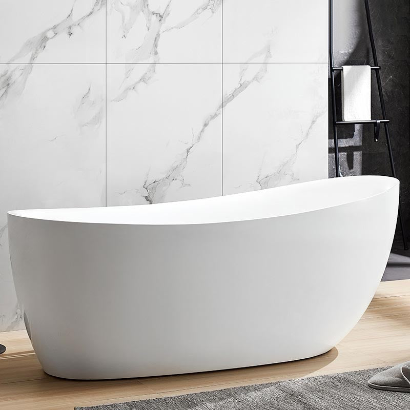 Modern Oval Acrylic Bathtub Home Freestanding Bath Tub in White