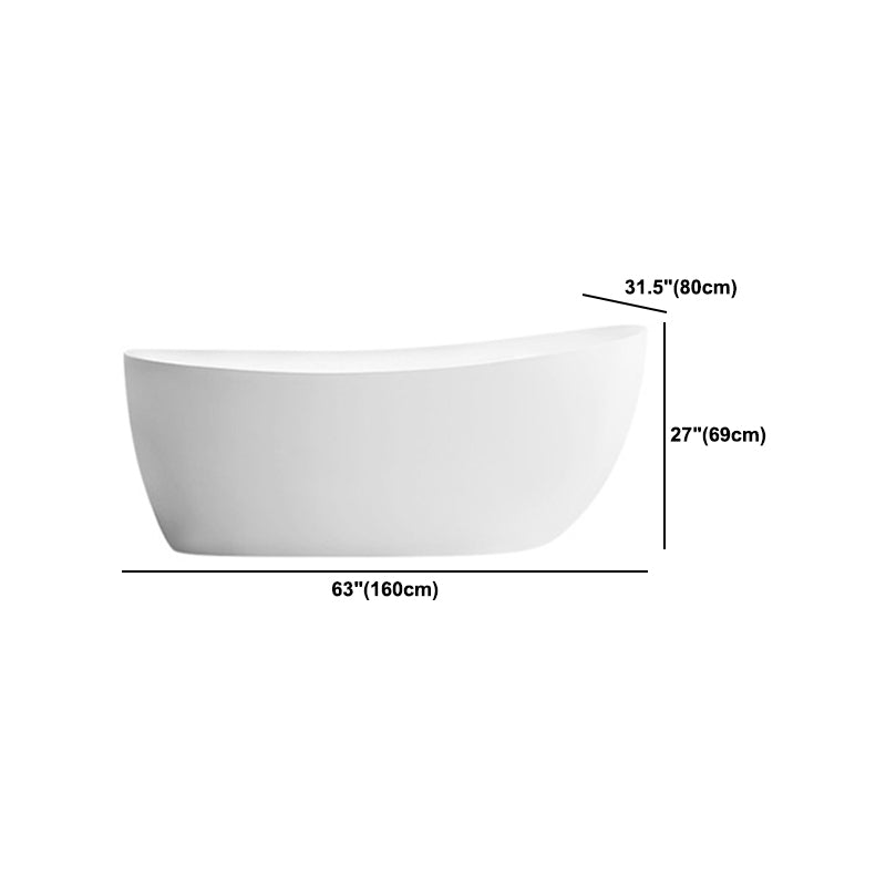 Modern Oval Acrylic Bathtub Home Freestanding Bath Tub in White