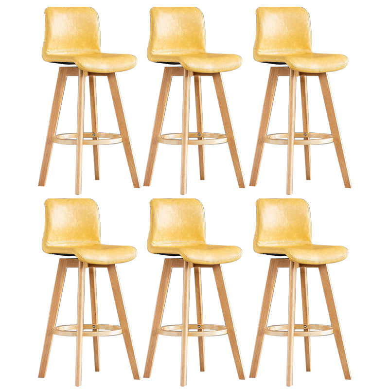 Contemporary Home Low Back Stool Matte Finish Leather Barstool