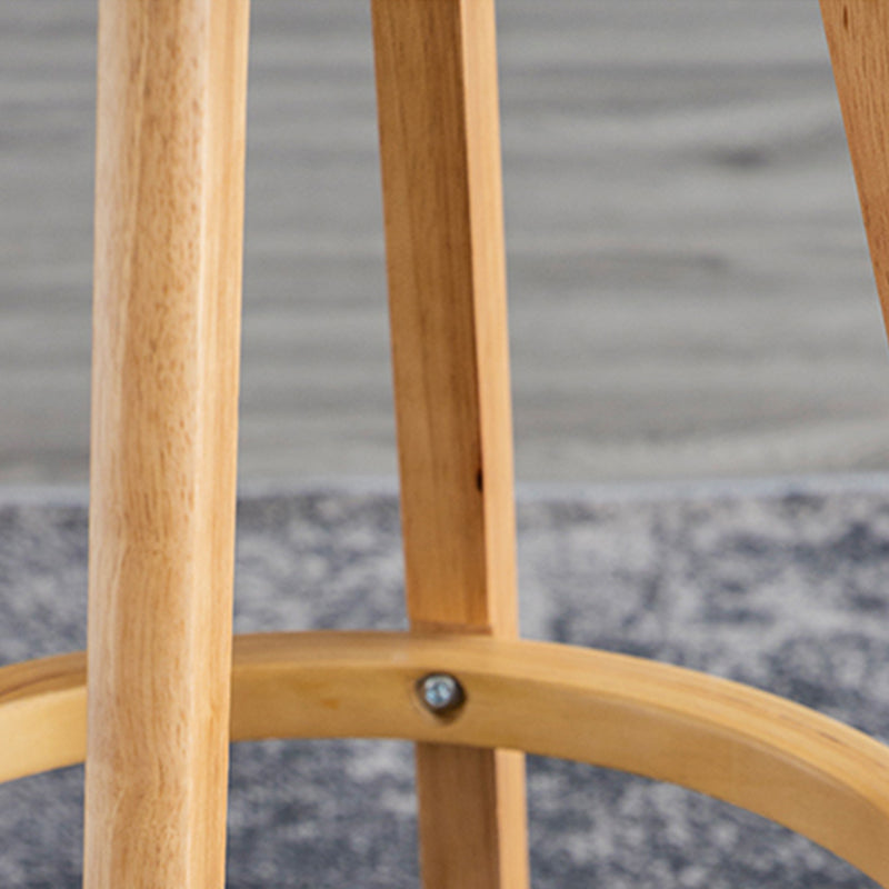 Contemporary Home Low Back Stool Matte Finish Leather Barstool