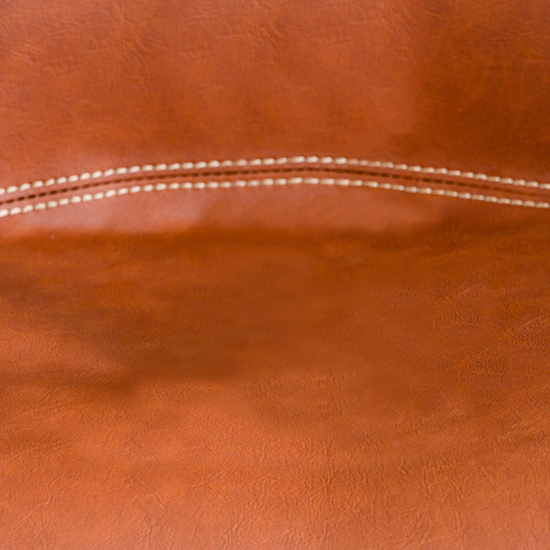 Contemporary Home Low Back Stool Matte Finish Leather Barstool