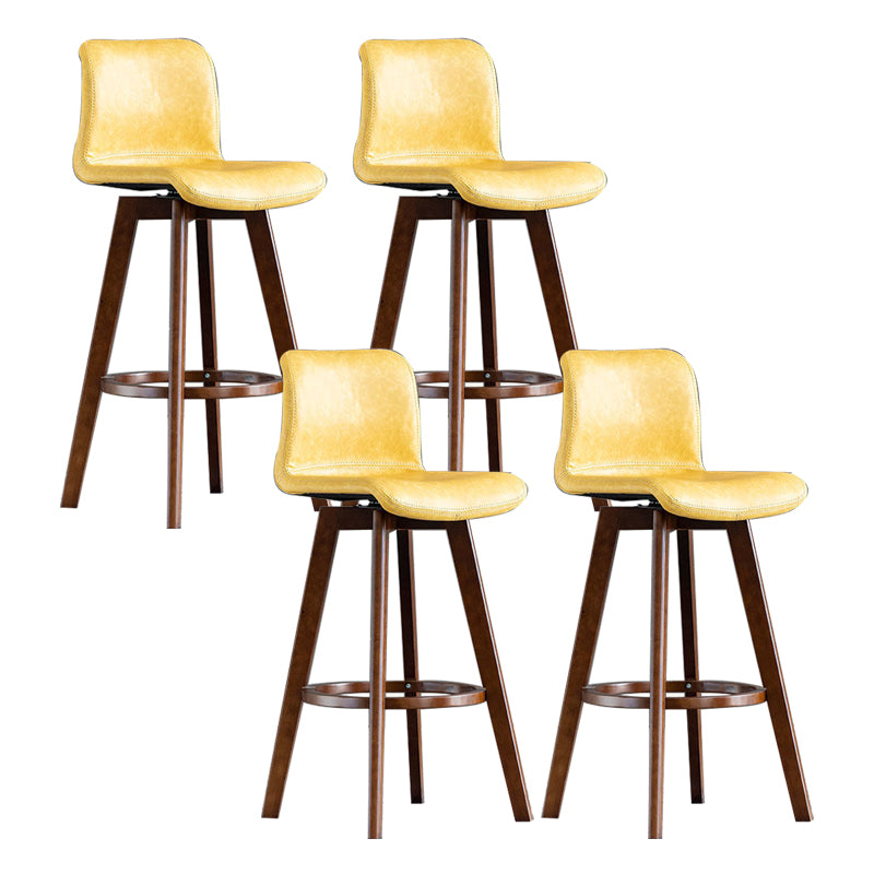 Contemporary Home Low Back Stool Matte Finish Leather Barstool