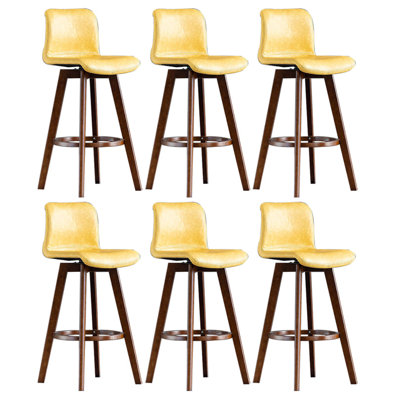 Contemporary Home Low Back Stool Matte Finish Leather Barstool