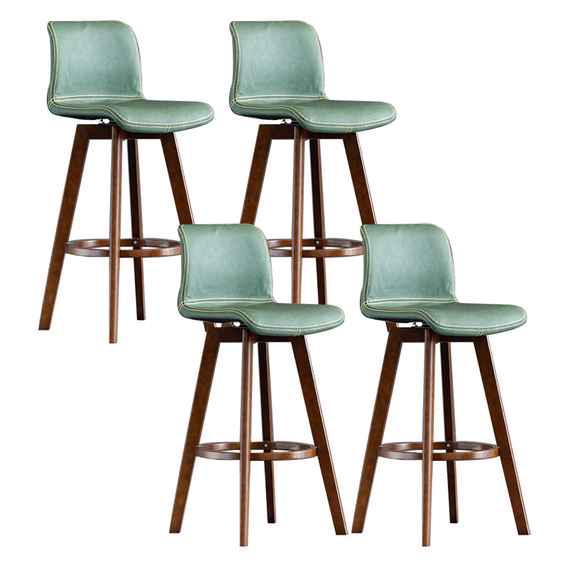 Contemporary Home Low Back Stool Matte Finish Leather Barstool