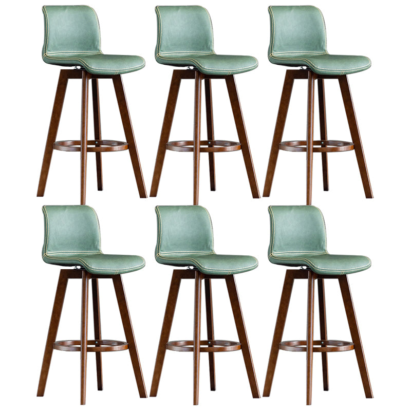 Contemporary Home Low Back Stool Matte Finish Leather Barstool