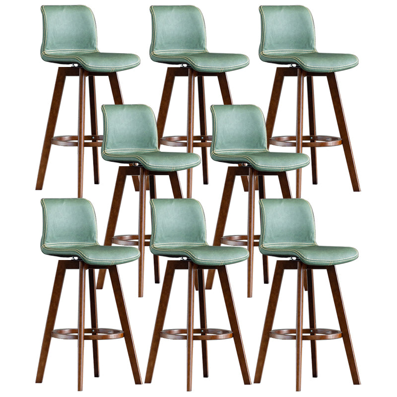 Contemporary Home Low Back Stool Matte Finish Leather Barstool