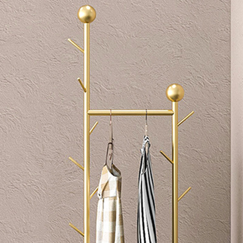 Modern Metal Hall Stand Hanging Rail Storage Shelving and Hooks Entryway Kit