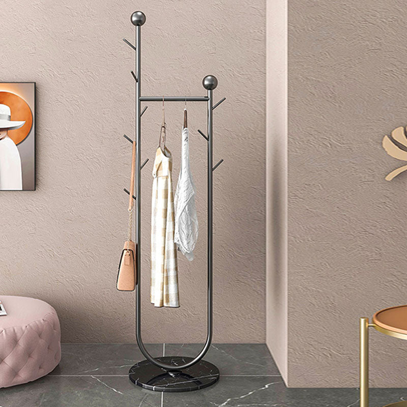 Modern Metal Hall Stand Hanging Rail Storage Shelving and Hooks Entryway Kit