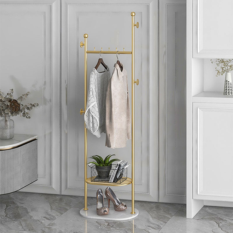 Modern Metal Hall Stand Hanging Rail Storage Shelving and Hooks Entryway Kit